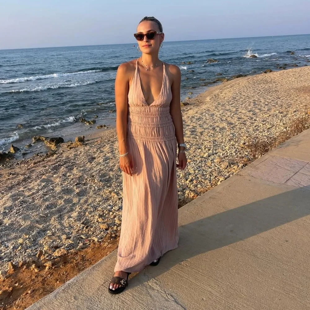 Zara Flowy Maxi Dress Pink Size XS S M
